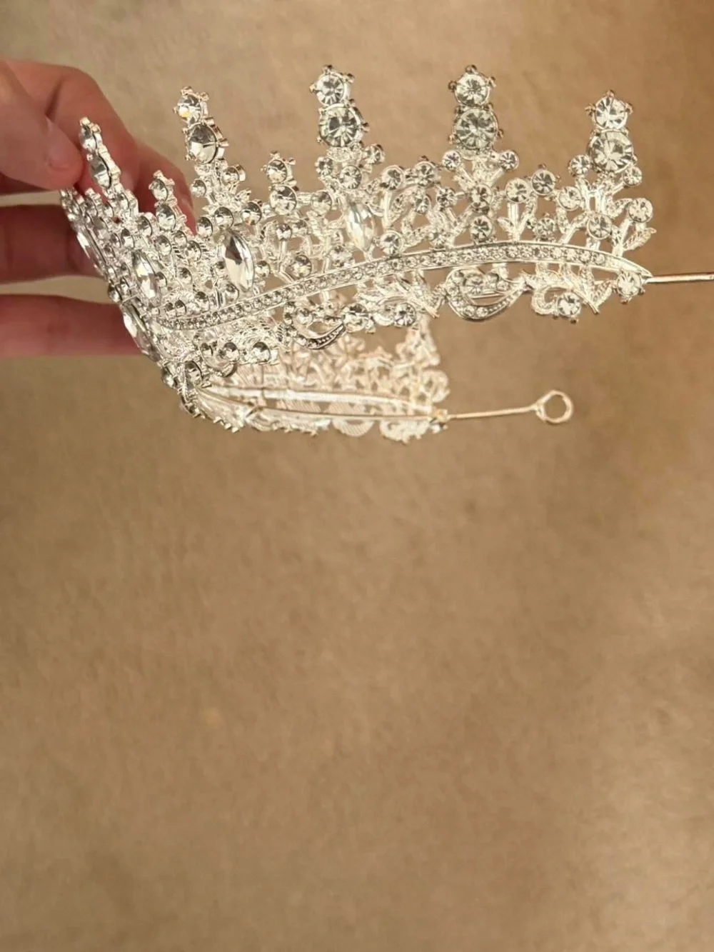 Crystal Bridal Tiara Crown in Silver